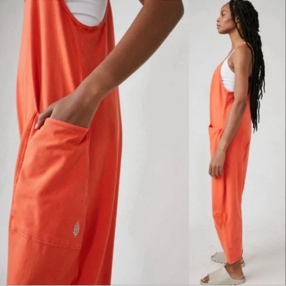 NWOT Free People Movement | Hot Shot Onesie In Mandarin Red | Small - Picture 13 of 15